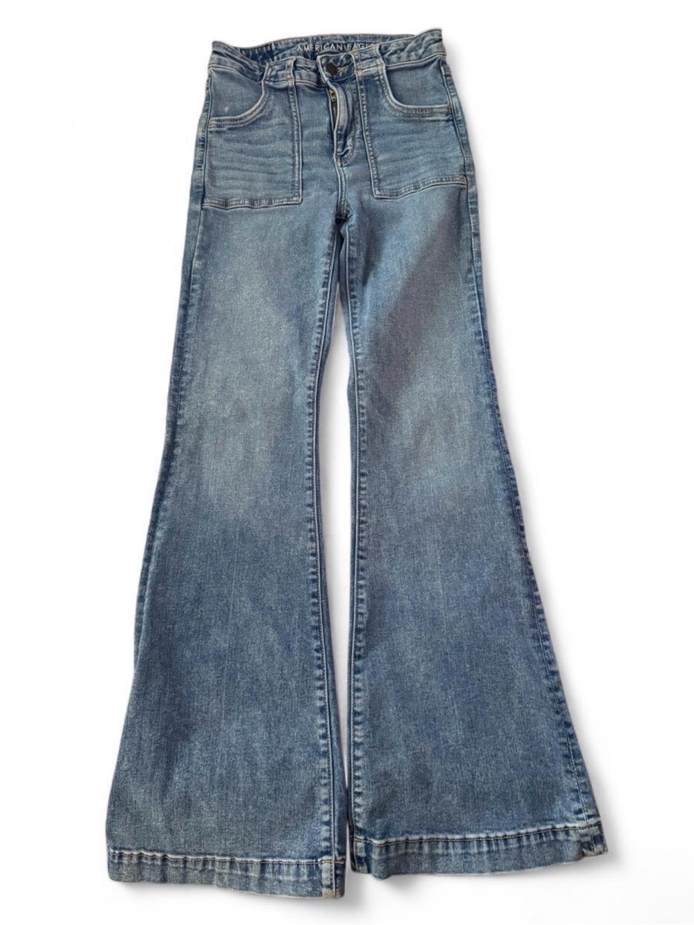 American Eagle Ne(x)t Level Stretch Boho Front Patch Pocket Flare Jeans Size 4